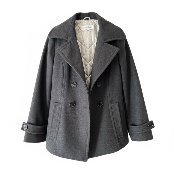 Calvin Klein Jackets & Blazers - Calvin Klein Charcoal Double-Breasted Peacoat- excellent condition, vintage 90’s